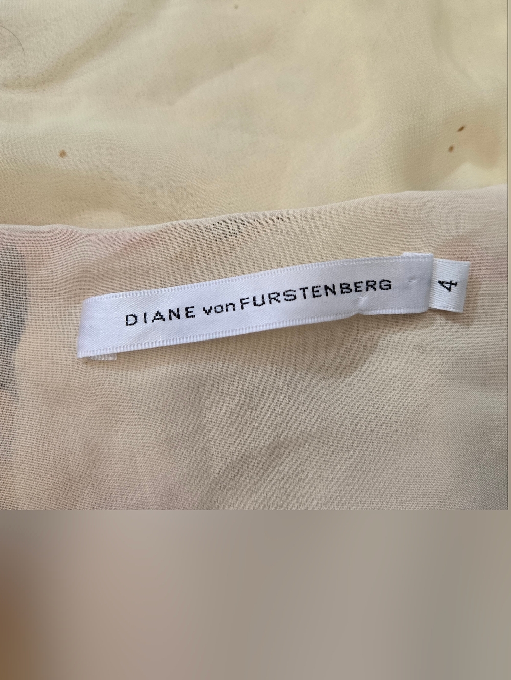 Diane von Furstenberg Silk Botanical Abstract Cream,brown, Pink Midi Dress. 4 - Picture 8 of 12